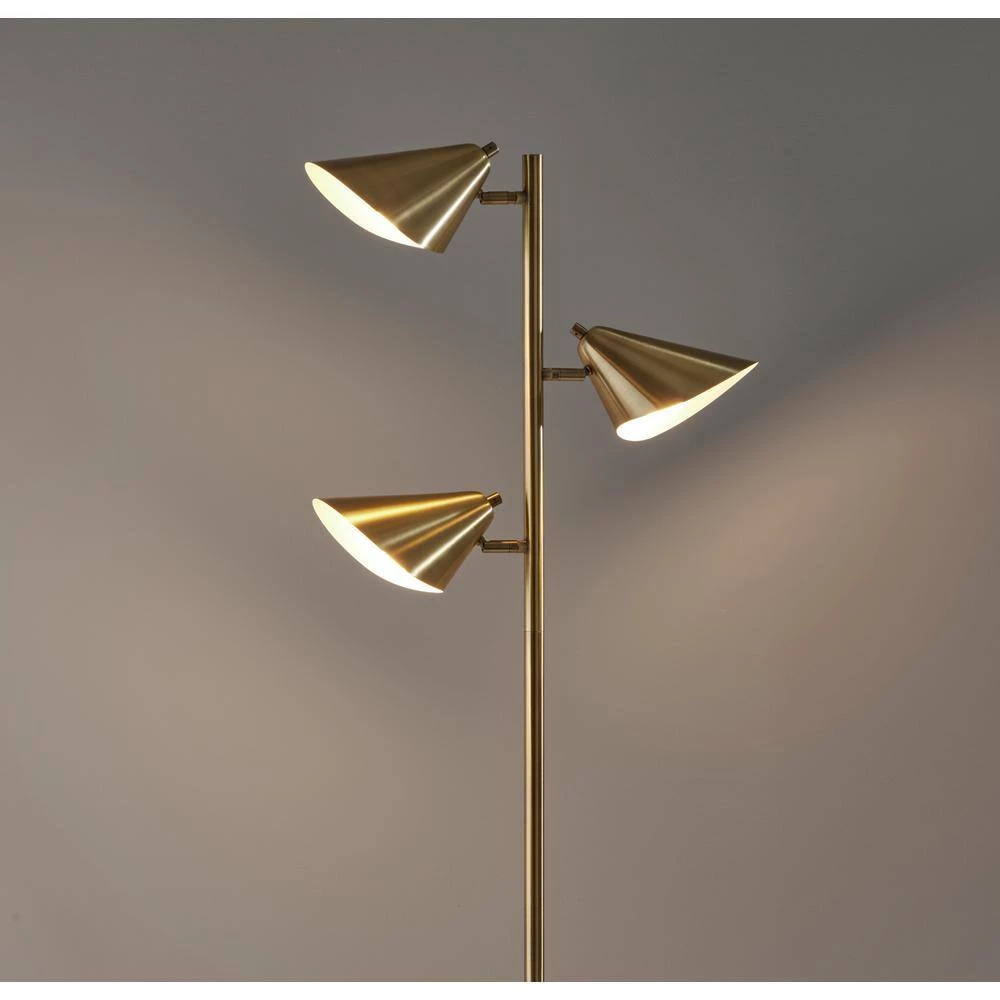 3-Light Hawthorne 68 in. Antique Brass Pendant by Adesso - Image 4