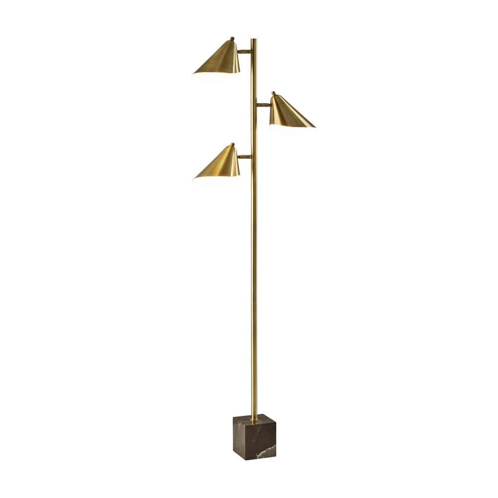 3-Light Hawthorne 68 in. Antique Brass Pendant by Adesso
