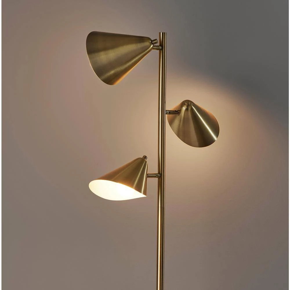 3-Light Hawthorne 68 in. Antique Brass Pendant by Adesso - Image 6