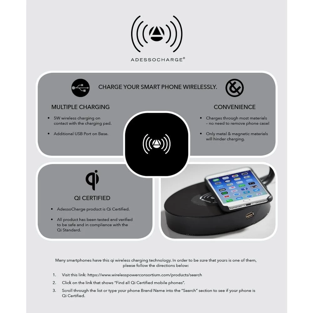 Kaye 16.5 in. Antique Brass LED Desk Lamp with Qi Wireless Charging by Adesso - Image 6