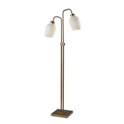 Clara 2-Light 61 in. Antique Brass Floor Lamps by Adesso