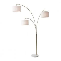 Bowery 74 in Antique Brass Floor Lamp by Adesso