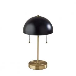 Bowie 18 in. Antique Brass and Black Table Lamp by Adesso