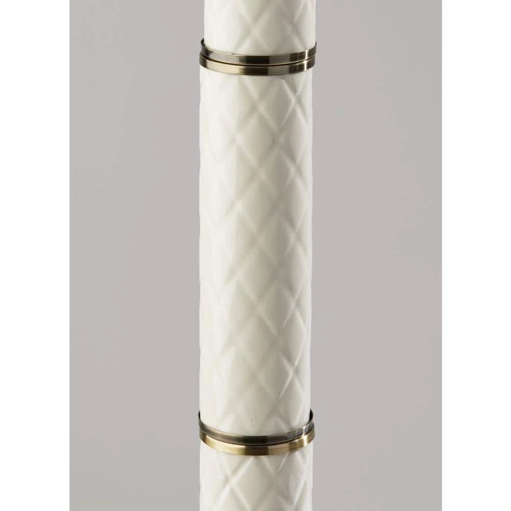 Vanessa 63 in. 1-Light Antique Brass with Textured Cream Ceramic Bulb Pendant by Adesso - Image 5