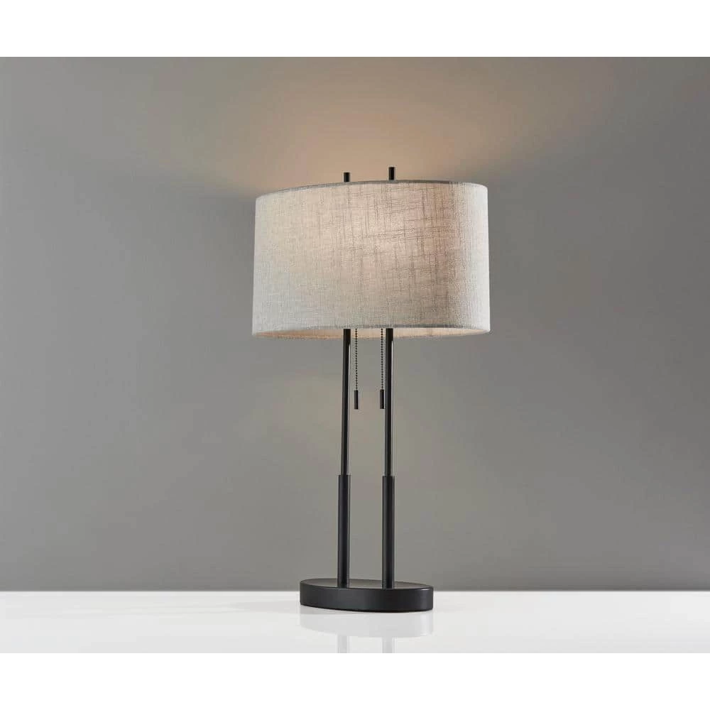 Duet 27 in. Antique Bronze Table Lamp by Adesso - Image 2