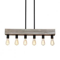 Cumbie 6-Light Antique Wooden Island Chandelier by Parrot Uncle