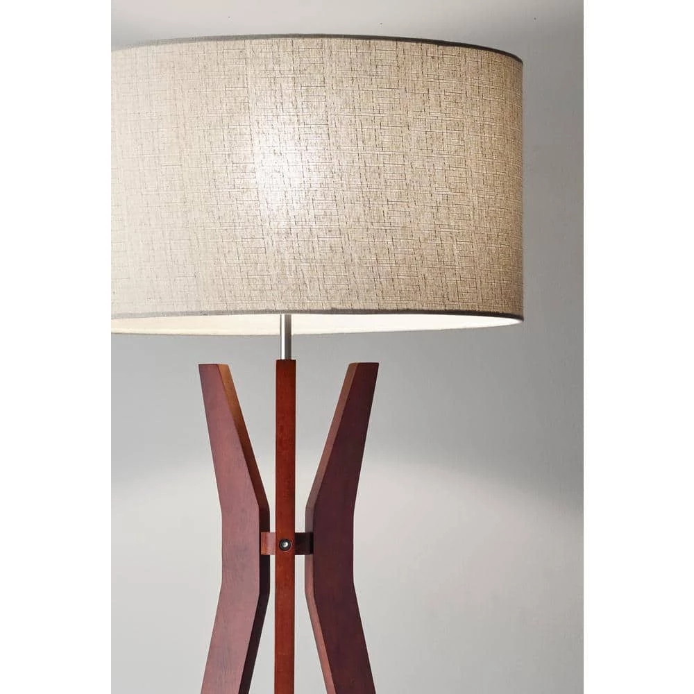 60 in. Beige Bedford Shelf Floor Lamp by Adesso - Image 3
