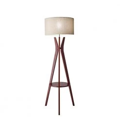 60 in. Beige Bedford Shelf Floor Lamp by Adesso