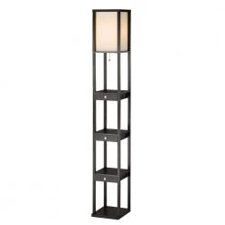 Murray 72 in. H Black Three Drawer Shelf Lamp by Adesso