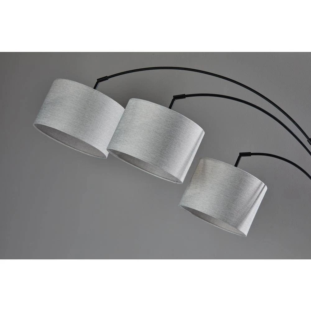 Bowery 82 in. Black 3-Arm Arc Lamp by Adesso - Image 4