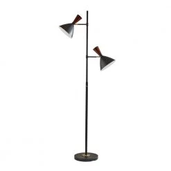 Arlo 67.25 in. Black and Walnut Tree Lamp by Adesso