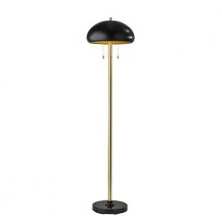 Cap 63.5 in. Black and Antique Brass Floor Lamp by Adesso