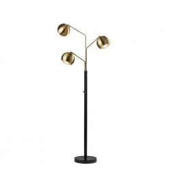 Emerson 68 in. Black and Antique Brass Tree Lamp by Adesso