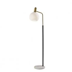 Corbin 58 in. 1-Light Black and Antique Brass Bulb Pendant by Adesso