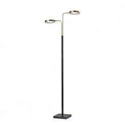 Rowan 71 in. Integrated LED Black and Antique Brass Pendant by Adesso