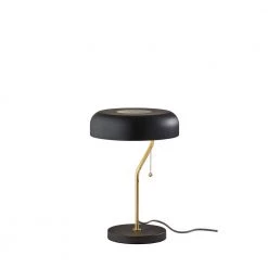 Timothy 17 in. Black and Antique Brass Table Lamp by Adesso