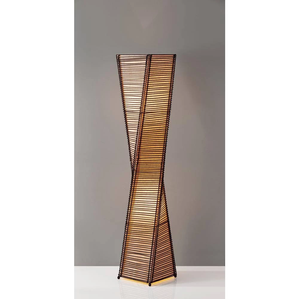 Stix Black Cane 50 in. Black/Beige Floor Lantern by Adesso - Image 5