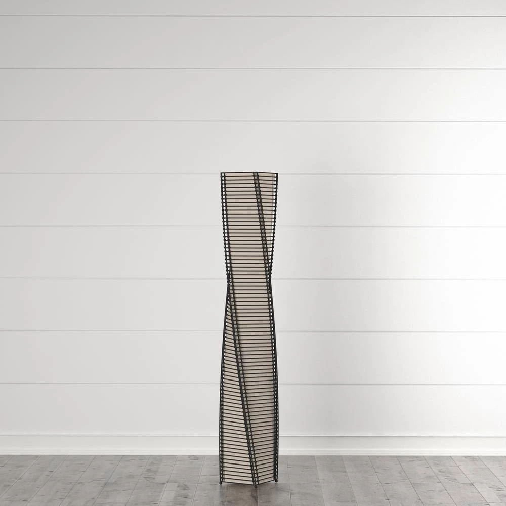 Stix Black Cane 50 in. Black/Beige Floor Lantern by Adesso - Image 7