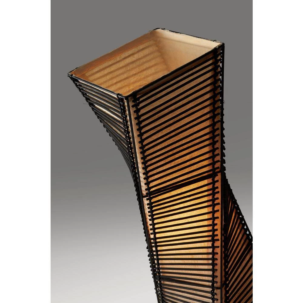 Stix Black Cane 50 in. Black/Beige Floor Lantern by Adesso - Image 4