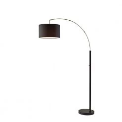 Preston 76 in. 1-Light Black and Brushed Steel Bulb Pendant by Adesso