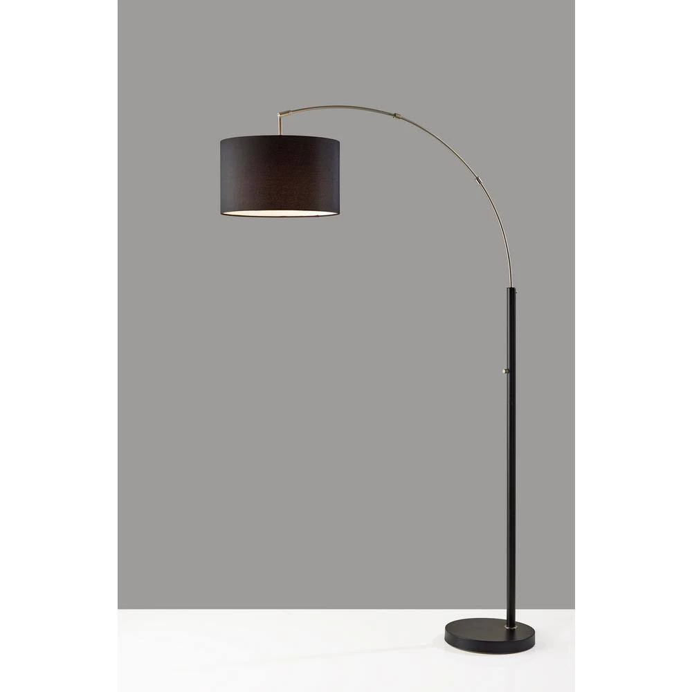 Preston 76 in. 1-Light Black and Brushed Steel Bulb Pendant by Adesso - Image 2