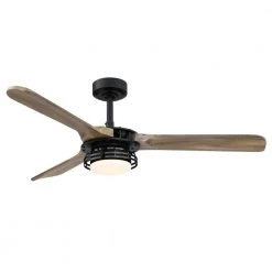 Aerofanture 52 in. Indoor/Outdoor Black Industrial Integrated LED Ceiling Fan with Remote and Reversible DC Motor by Parrot Uncle
