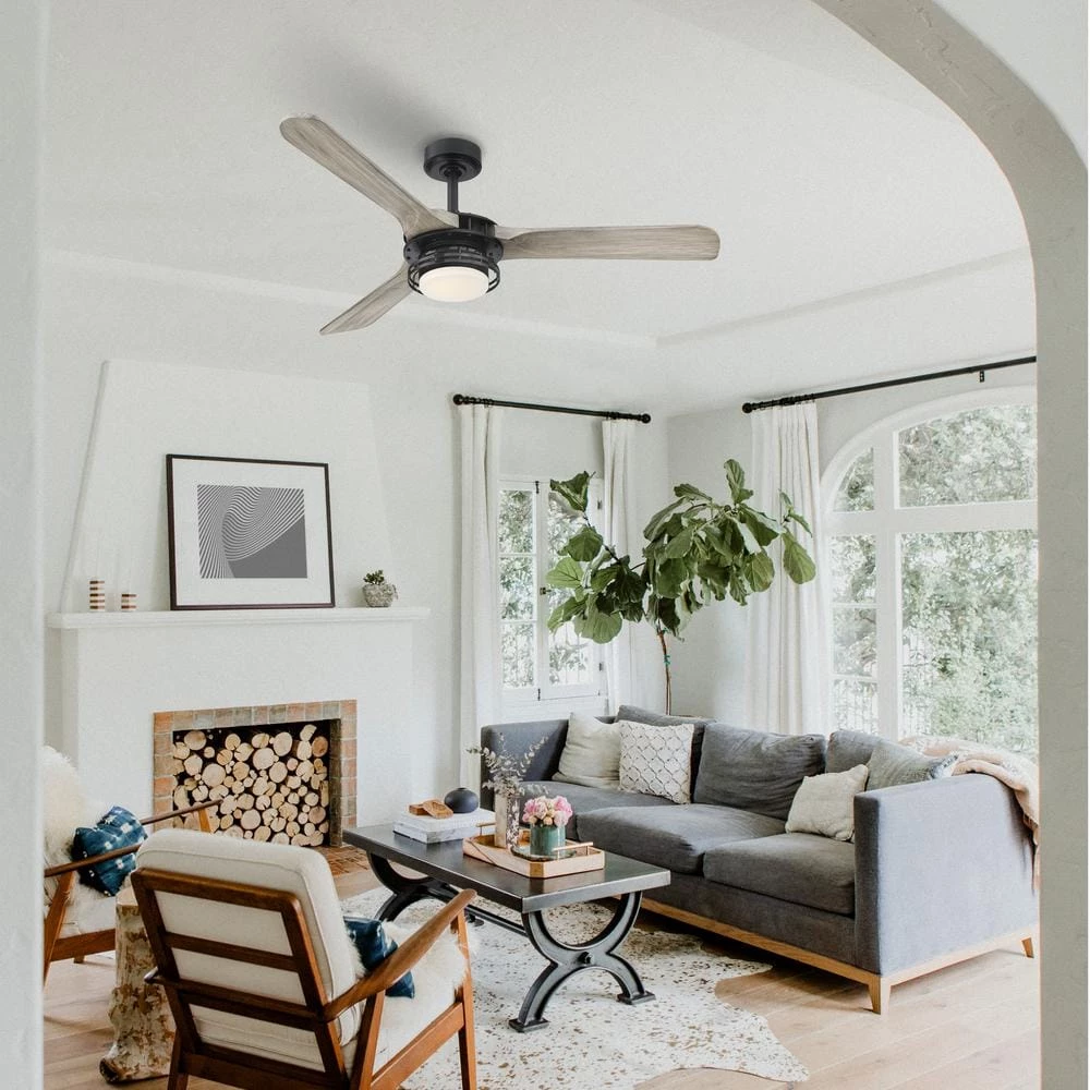 Aerofanture 52 in. Indoor/Outdoor Black Integrated LED Industrial Ceiling Fan with Light and Remote Control Included by Parrot Uncle - Image 8