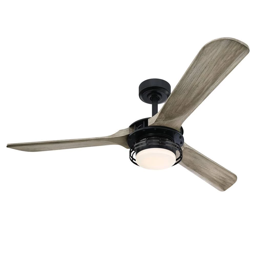 Aerofanture 52 in. Indoor/Outdoor Black Integrated LED Industrial Ceiling Fan with Light and Remote Control Included by Parrot Uncle - Image 3
