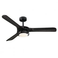 Aerofanture 52 in. Integrated LED Indoor/Outdoor Black Industrial Ceiling Fan with Light and Remote Control by Parrot Uncle