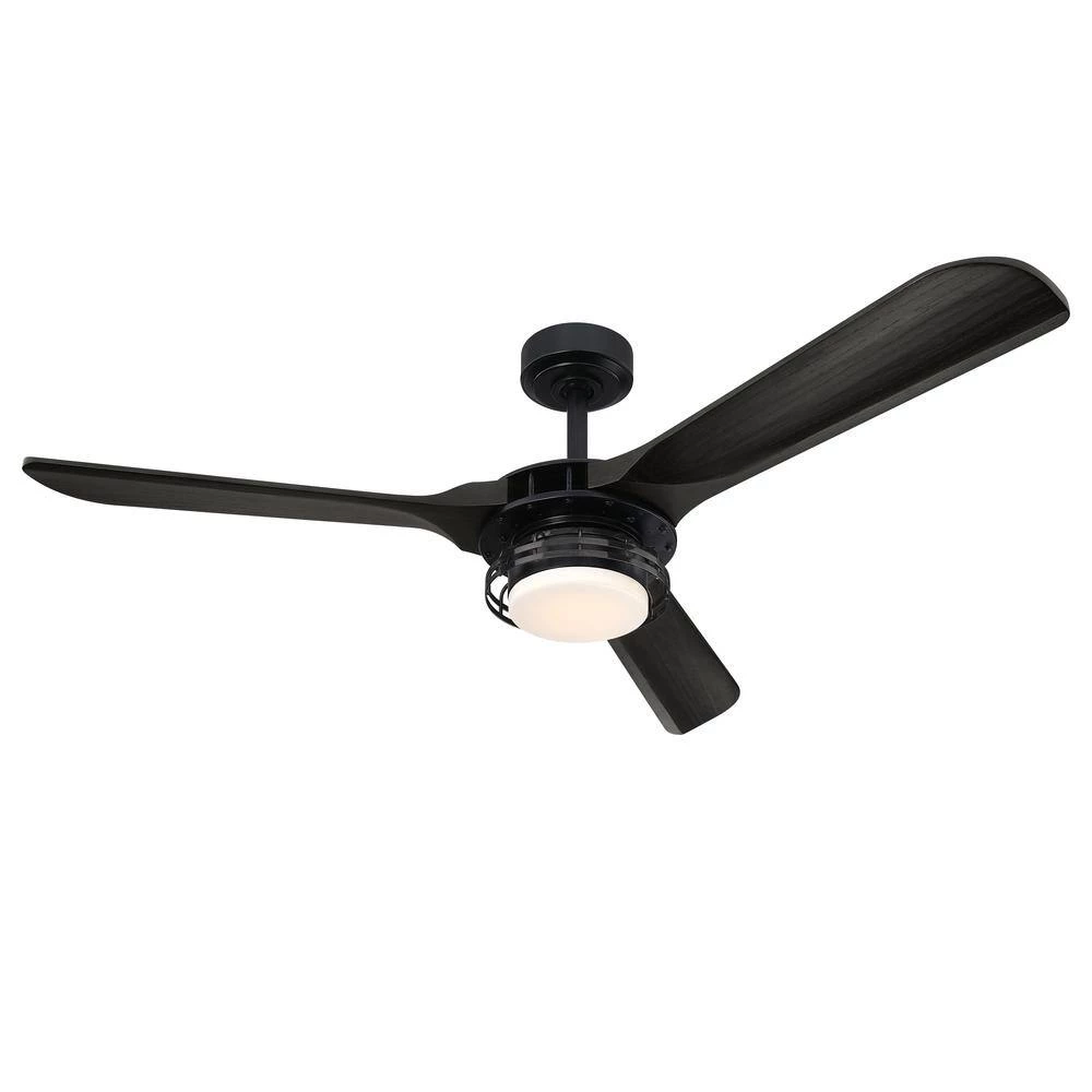 Aerofanture 52 in. Integrated LED Indoor/Outdoor Black Industrial Ceiling Fan with Light and Remote Control by Parrot Uncle - Image 3