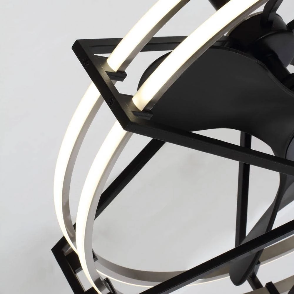 29 in. LED Indoor Black Downrod Mount Chandelier Ceiling Fan with Light and Remote Control Reversible by Parrot Uncle - Image 4