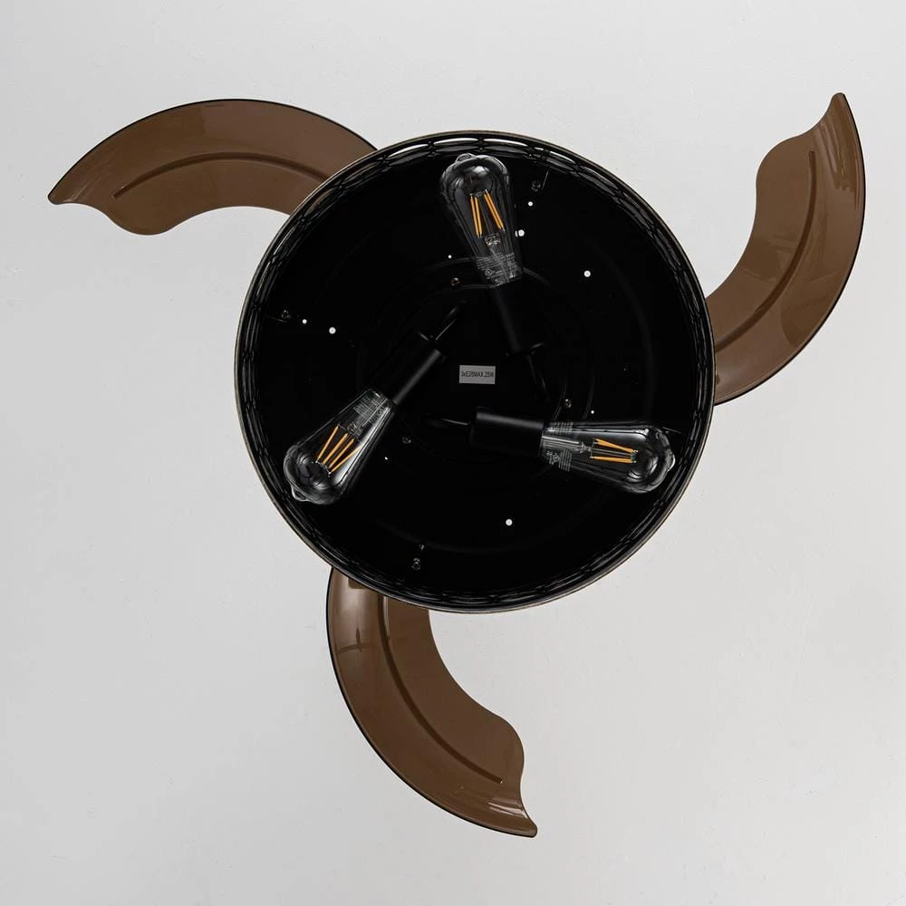 36 in. Black Indoor Farmhouse Retractable Ceiling Fan with Light Kit and Remote Control by Parrot Uncle - Image 6