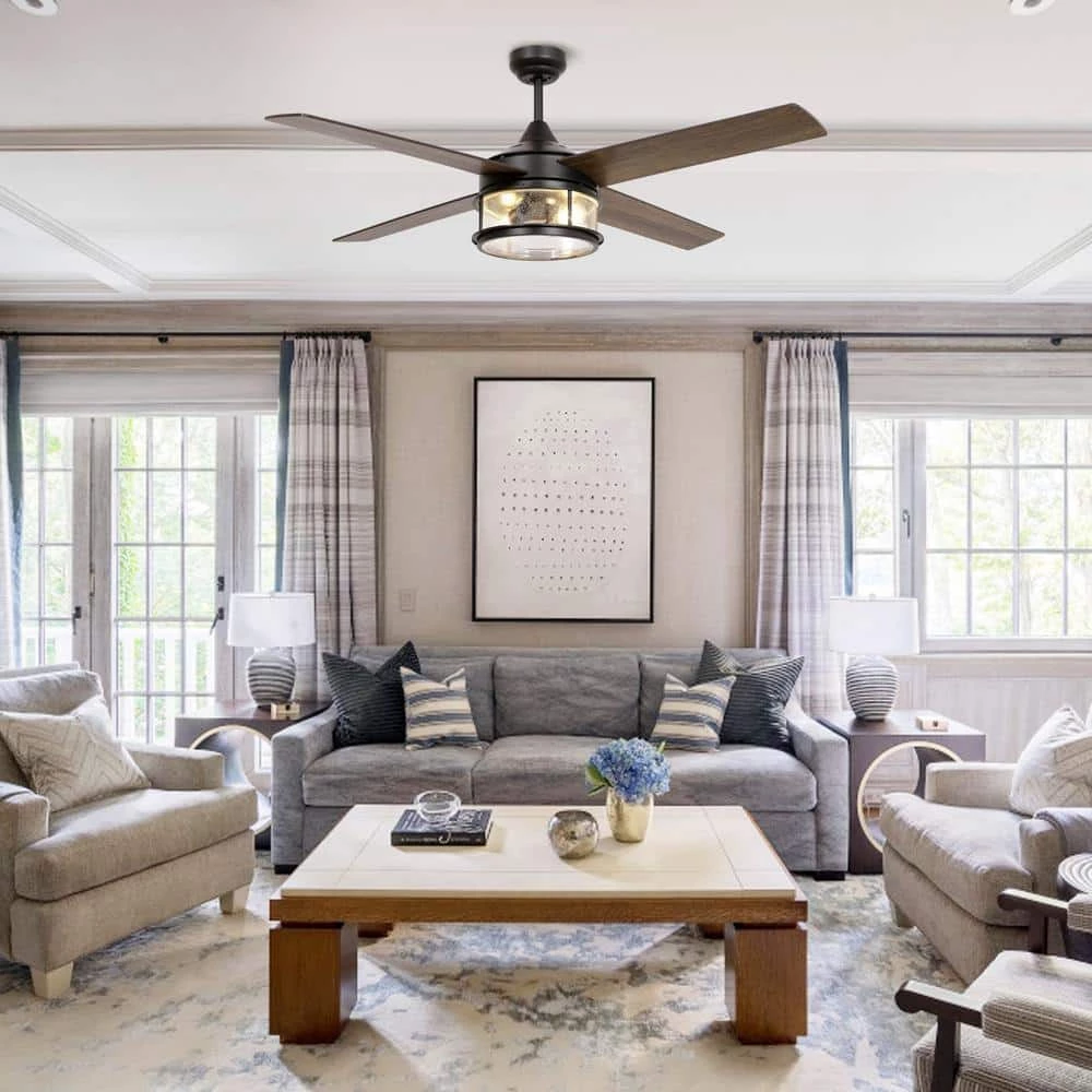 Mcmillion 52 in. Indoor Black Industrial Ceiling Fan with Remote Control and Light Kit by Parrot Uncle - Image 9