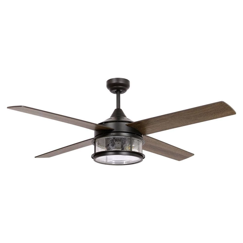 Mcmillion 52 in. Indoor Black Industrial Ceiling Fan with Remote Control and Light Kit by Parrot Uncle - Image 3