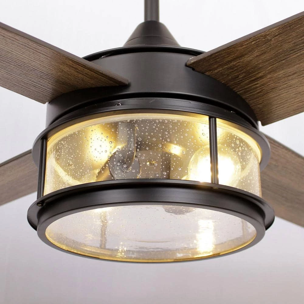 Mcmillion 52 in. Indoor Black Industrial Ceiling Fan with Remote Control and Light Kit by Parrot Uncle - Image 7