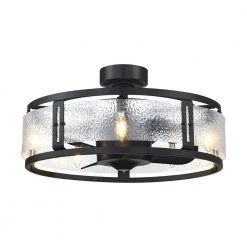 24.5 in. Indoor Black Caged DC Motor Ceiling Fan with Light Kit and Remote Control Included by Parrot Uncle