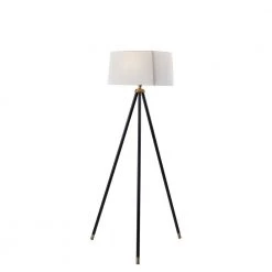 Beaumont 62 in. 1-Light Black with Antique Brass Accent Bulb Pendant by Adesso