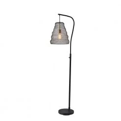 Sheridan 63 in. 1-Light Black with Antique Brass Accents Bulb Pendant by Adesso