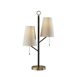 Daniel 27 in. Black with Antique Brass Accents Table Lamp by Adesso
