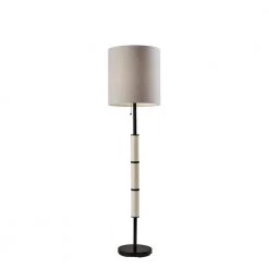 Vanessa 63 in. 1-Light Black with Taupe Ceramic Bulb Pendant by Adesso