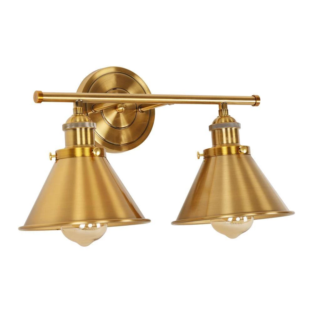 Oakpark 2-Light Brass Sconce Vanity Wall Light by Parrot Uncle - Image 4