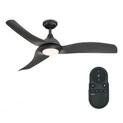 Teagan 52 in. Indoor/Outdoor Dark Bronze Integrated LED Ceiling Fan with Remote and Light Kit Included by Parrot Uncle