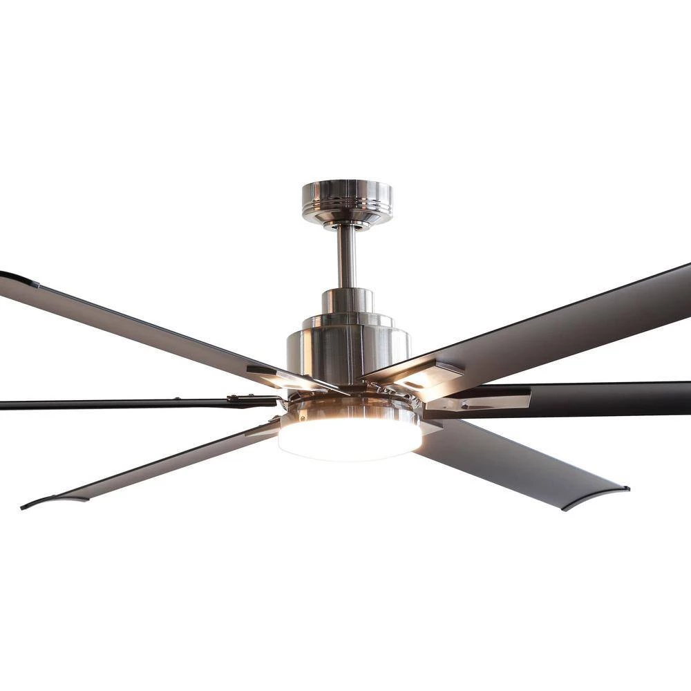 72 in. Integrated LED Indoor/Outdoor Brushed Chrome Ceiling Fan with Light and Remote Control by Parrot Uncle - Image 5