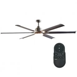 72 in. Integrated LED Indoor/Outdoor Brushed Chrome Ceiling Fan with Light and Remote Control by Parrot Uncle
