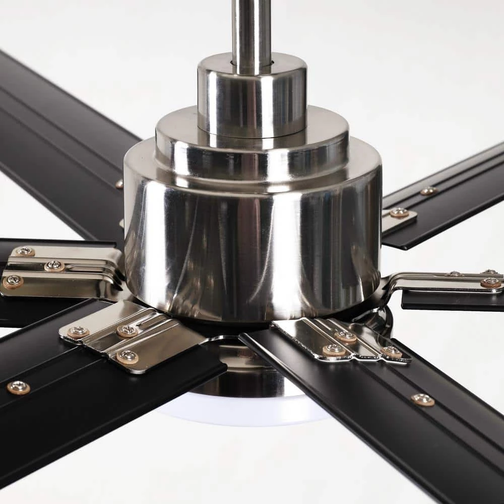 72 in. Integrated LED Indoor/Outdoor Brushed Chrome Ceiling Fan with Light and Remote Control by Parrot Uncle - Image 7