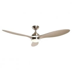 Bernardino 56 in. Indoor/Outdoor Brushed Nickel Downrod Mount LED Chandelier Ceiling Fan with Light and Remote by Parrot Uncle