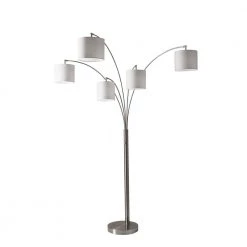 Trinity 82 in. 5-Light Brushed Steel Bulb Pendant by Adesso
