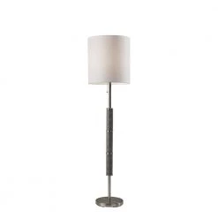 Vanessa 63 in. 1-Light Brushed Steel with Textured Grey Ceramic Bulb Pendant by Adesso