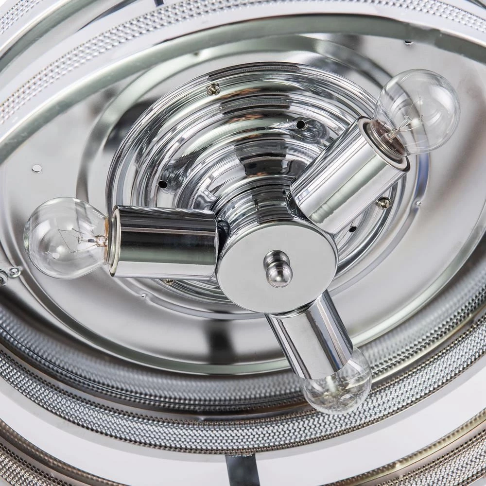 Belissa 36 in. Indoor Chrome Industrial Retractable Blade Ceiling Fan with Remote and Light Kit by Parrot Uncle - Image 3