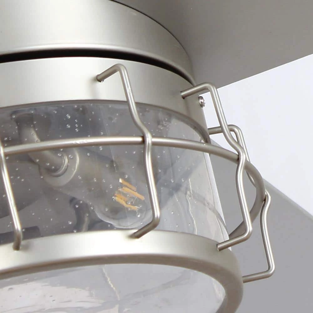 52 in. Indoor/Outdoor Chrome Downrod Mount Industrial Chandelier Ceiling Fan with Light Kit and Remote by Parrot Uncle - Image 7